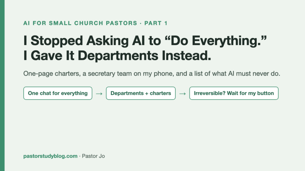 I Stopped Asking AI to "Do Everything." I Gave It Departments Instead. Title card: I Stopped Asking AI to Do Everything. I Gave It Departments Instead.